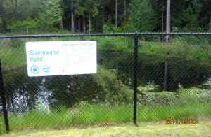 Typical Fenced Stormwater Pond in Seattle